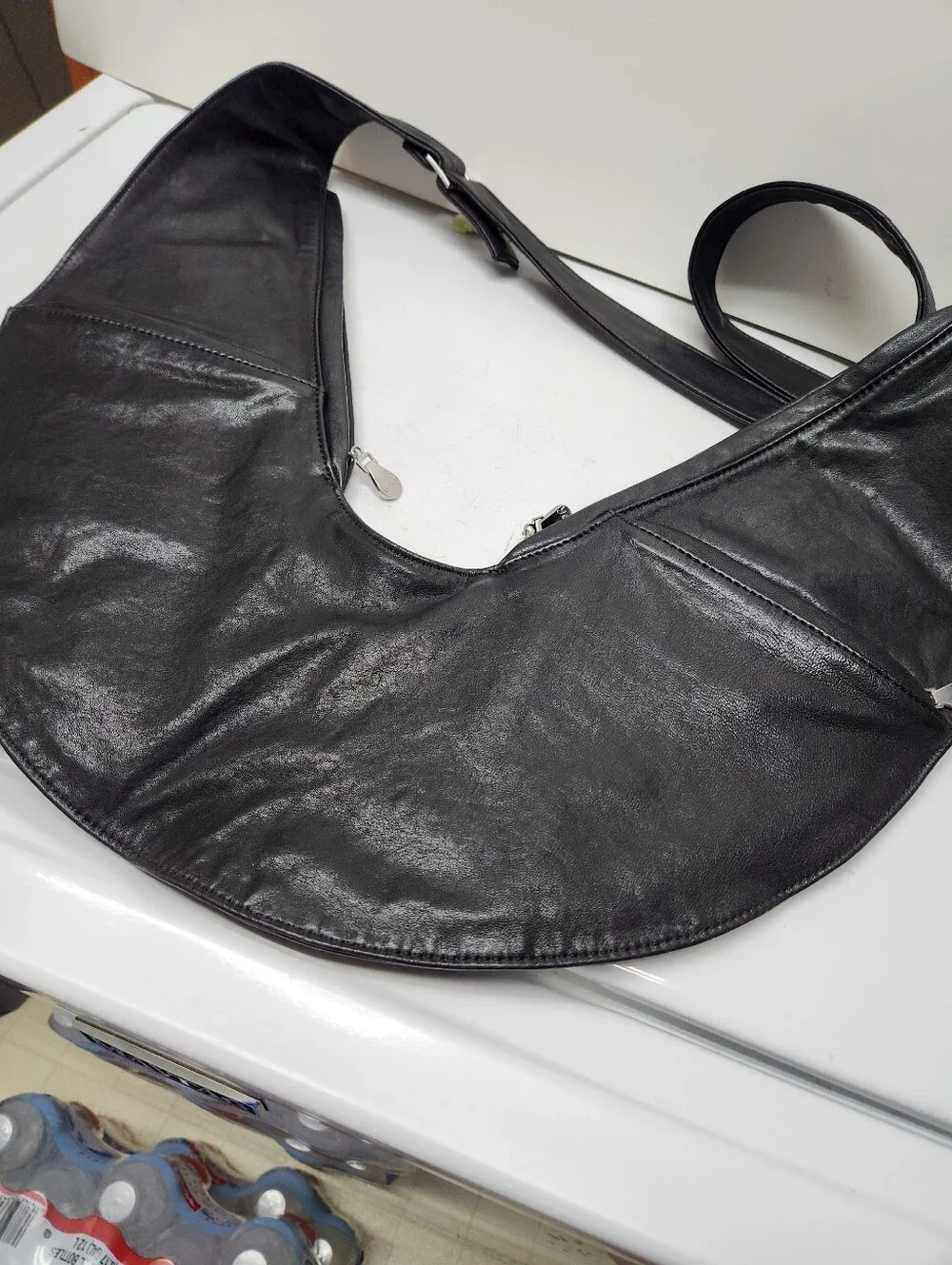 Soft Black Lambb L SASH BAG